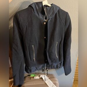 Zara TRAFALUC  dark navy jacket with hood